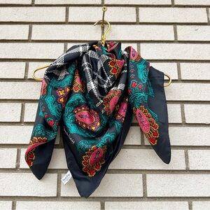 Diane Von Furstenberg Color Authority 90s Vintage Silk Scarf Floral Paisley